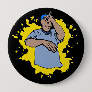 Bóton Redondo 10.16cm Rap de Hiphop