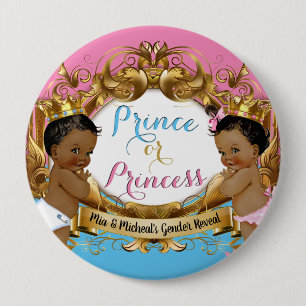 Bóton Redondo 10.16cm Revelação do Príncipe Africano ou Princesa Real