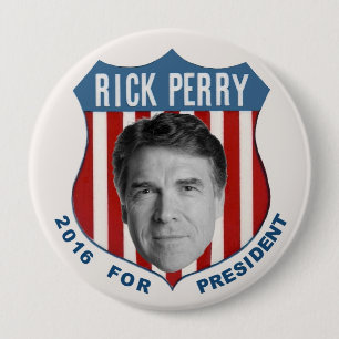 Bóton Redondo 10.16cm Rick Perry para o presidente em 2016