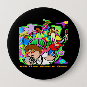 Bóton Redondo 10.16cm Rolo velho de N da rocha do tempo