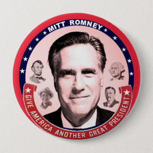 Bóton Redondo 10.16cm Romney & grandes presidentes
