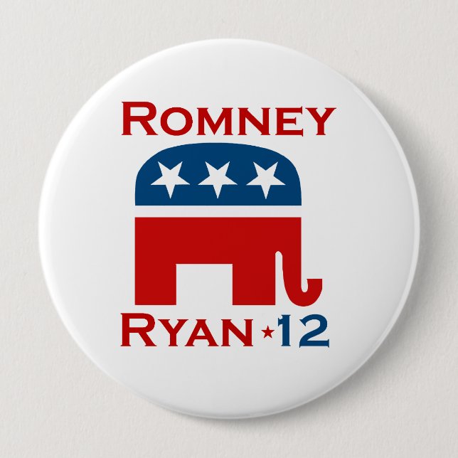 BÓTON REDONDO 10.16CM ROMNEY RYAN 2012 GOP (Frente)