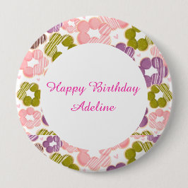 Bóton Redondo 10.16cm Rosquinhas De Morango, Matcha, Chocolate E Ube Moc