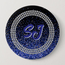 Bóton Redondo 10.16cm Royale Glitz Rhinestone Monogram Button