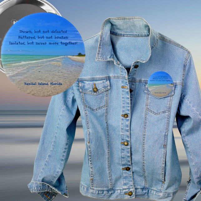 Bóton Redondo 10.16cm Sanibel Island Beach Florida Pre Hurricane Ian (Criador carregado)