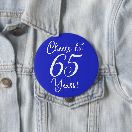 Bóton Redondo 10.16cm Saúde para 65 anos Festa de aniversário Real Azul