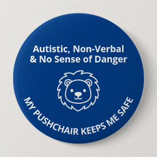 Bóton Redondo 10.16cm Segurança Infantil Autismo Não Verbal/Sem Noção de