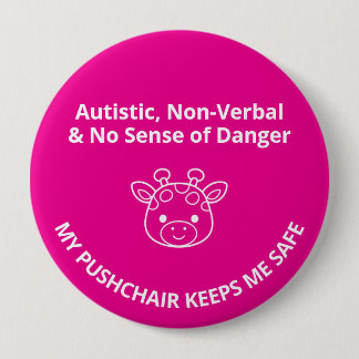 Bóton Redondo 10.16cm Segurança Infantil Autismo Não Verbal/Sem Noção de