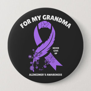 Bóton Redondo 10.16cm Sensibilização do Alzheimer - Para a minha avó