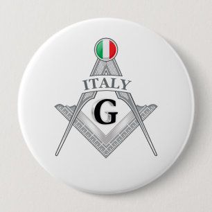 Bóton Redondo 10.16cm sinal da maçonaria italiana
