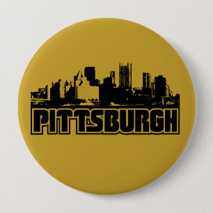 Bóton Redondo 10.16cm Skyline de Pittsburgh