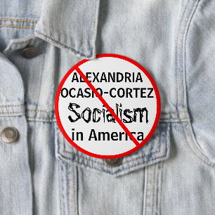 Bóton Redondo 10.16cm Socialismo Anti-Alexandria Ocasio-Cortez