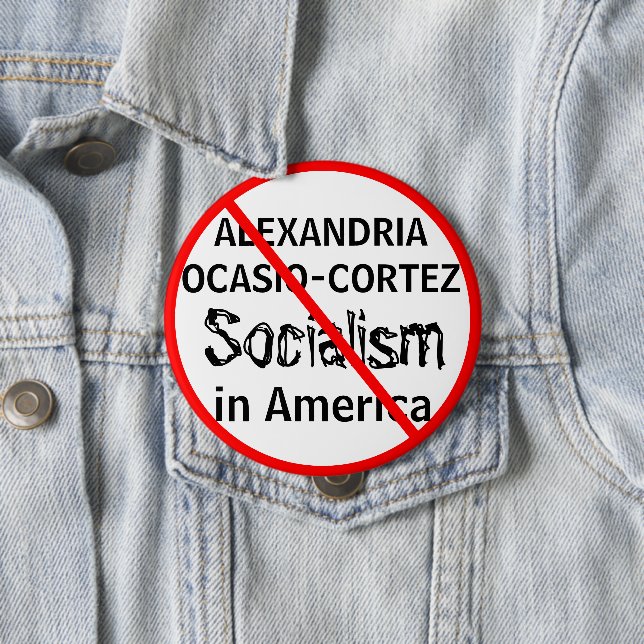 Bóton Redondo 10.16cm Socialismo Anti-Alexandria Ocasio-Cortez (In Situ)
