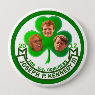 Bóton Redondo 10.16cm Sorte do irlandês: Joe Kennedy ó para o congress