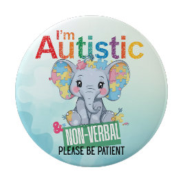 Bóton Redondo 10.16cm Sou autista crachá de alfinete de alerta de autism