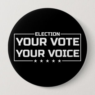 Bóton Redondo 10.16cm Sua letra branca de Voz