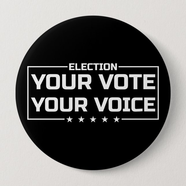 Bóton Redondo 10.16cm Sua letra branca de Voz (Frente)