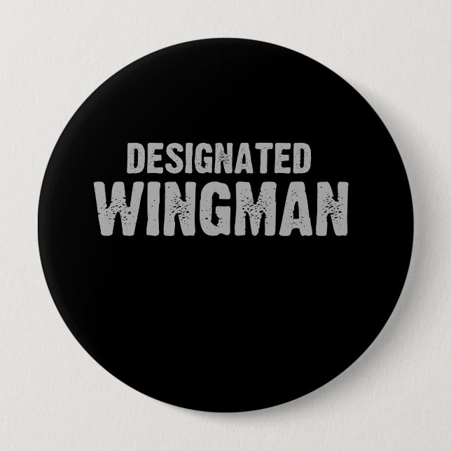 Bóton Redondo 10.16cm T-shirt DESIGNADO do WINGMAN (Frente)