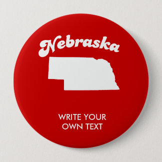Bóton Redondo 10.16cm T-shirt do T-SHIRT da DIVISA do ESTADO de NEBRASKA