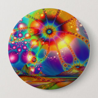 Bóton Redondo 10.16cm Terra das iluminações psicodélicas