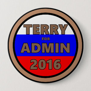 Bóton Redondo 10.16cm Terry para o botão do Admin 2016