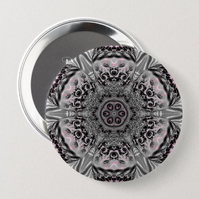 Bóton Redondo 10.16cm The Silver Fractal Garden (Frente & Verso)