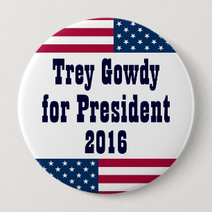 Bóton Redondo 10.16cm Trey Gowdy para a bandeira do presidente