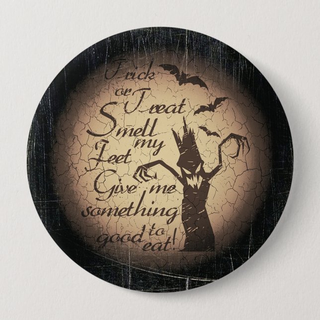 Bóton Redondo 10.16cm Truque ou Tratar (Frente)