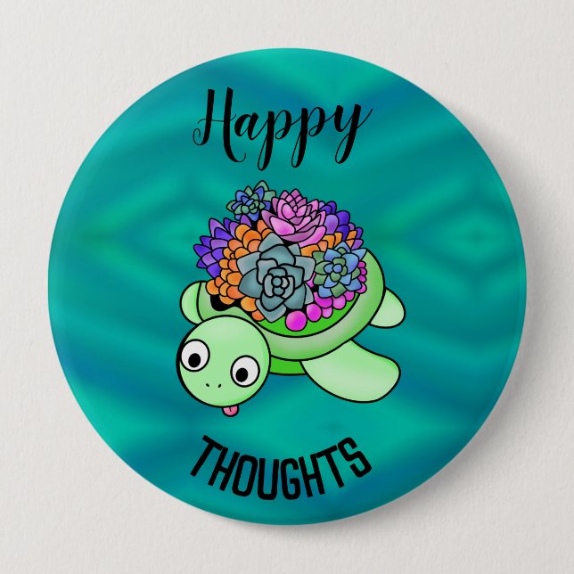 Bóton Redondo 10.16cm Turtle Lucky Three Ocean Beach Calmo Bright (Frente)