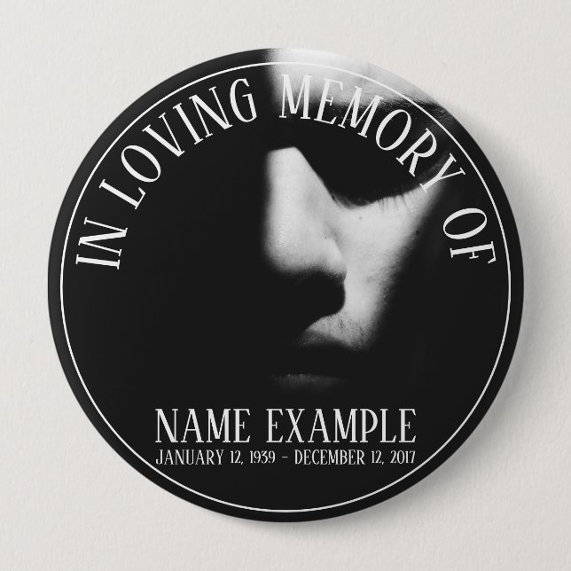 Bóton Redondo 10.16cm Um rosto dormindo em meia sombra (Frente)