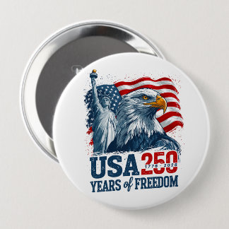 Bóton Redondo 10.16cm USA 250 America's Semiquincentenl Liberty & Eagle