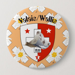 Bóton Redondo 10.16cm Valais, Wallis Suíça Button/
