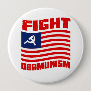Bóton Redondo 10.16cm Vermelho de Obamunism da luta