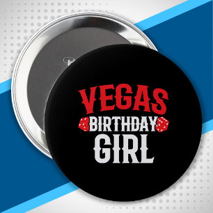 Bóton Redondo 10.16cm Viagem de Garotas de Aniversário de Las Vegas na F