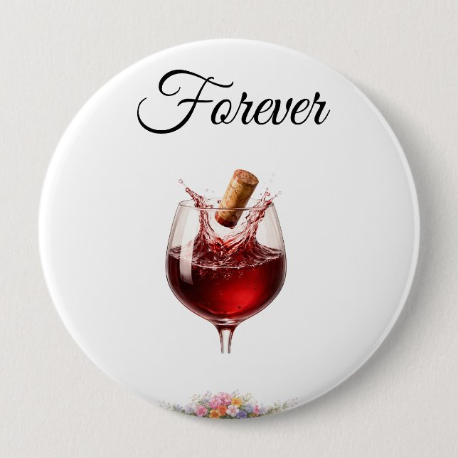 Bóton Redondo 10.16cm Vinho Elegante - Botões de Casamento (Frente)