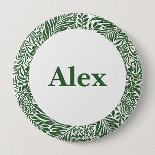 Bóton Redondo 10.16cm Vintage Floral William Morris Willow Bough Green