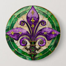 Vitral Mardi Gras Fleur de lis