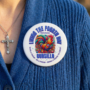 Bóton Redondo 10.16cm Vivendo o Quarto Dia Cursilho DeColores Galo