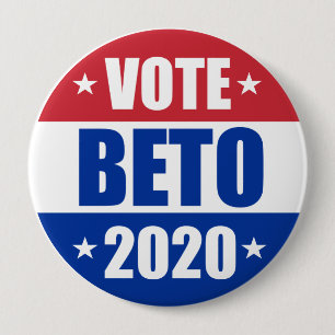 Bóton Redondo 10.16cm Voto Beto O'rourke para a eleição 2020 do
