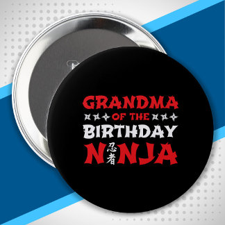 Bóton Redondo 10.16cm Vovó do Aniversário Ninja