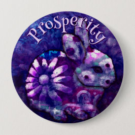 Bóton Redondo 10.16cm Whimsical Floral Bunny Rabbit Personalized