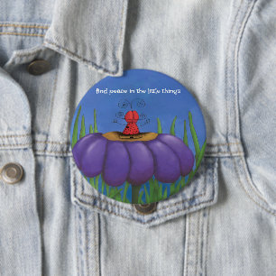 Bóton Redondo 10.16cm Zen Ladybug