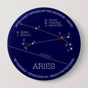 Bóton Redondo 10.16cm Zodiac Constelação Aries