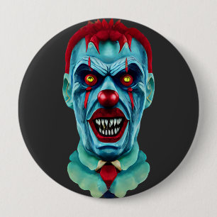 Bóton Redondo 10.16cm Zombie, Assassino Assustador, Palhaçou Arte