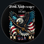 Bóton Redondo 15.24cm 1776 2026 Happy Anniversary America<br><div class="desc">Celebrate the spirit of freedom and unity with our 1776 2026 Happy Anniversary America Button. This eye-catching accessory features a vibrant design that commemorates two centuries of American history, making it perfect for parades, gatherings, or everyday wear. Crafted with high-quality materials, this button is durable and lightweight, ensuring it can...</div>