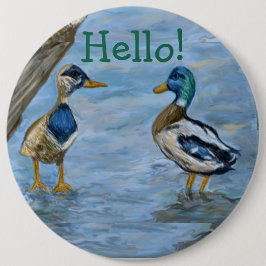 Bóton Redondo 15.24cm 2 Patos em uma Conversa