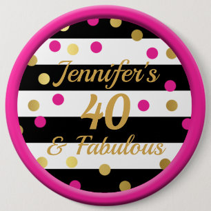 Bóton Redondo 15.24cm 40 e Dourado preto rosa-quente e fabuloso