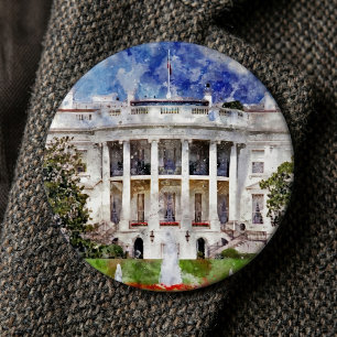 Bóton Redondo 15.24cm A Casa Branca em Washington, DC – Fachada Sul