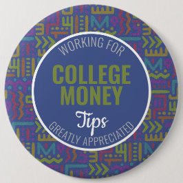 Bóton Redondo 15.24cm Abstrato azul | Dicas Apreciadas | Dinheiro Colégi