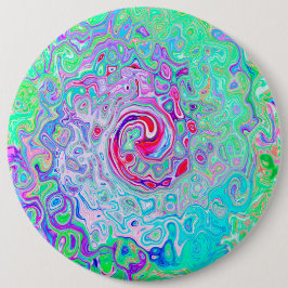 Bóton Redondo 15.24cm Abstrato da Groovy com espiral retrógrada e verde